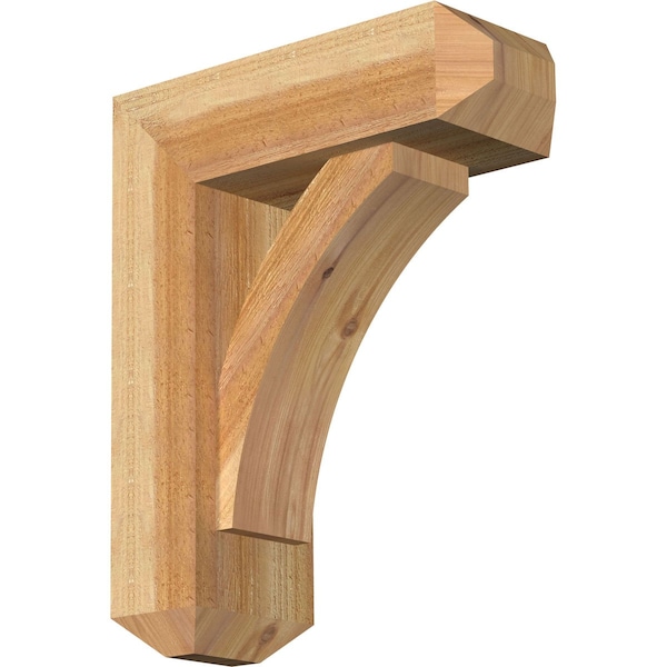 Ekena Millwork Thorton Craftsman Rough Sawn Bracket w/ Offset Brace, Western Red Cedar, 6"W x 16"D x 20"H BKT0604X16X20THR04RWR - main